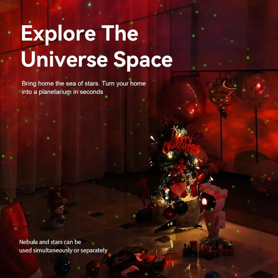 Star Projector Galaxy Night Light Astronaut Space Projector Starry Nebula Ceiling LED Lamp with Timer and Remote Room Decor Aes