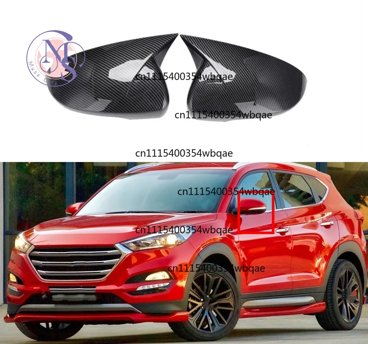 Rearview Side Mirror Trim Cover Shell Sticker For Tucson 2015-2020 Auto Styling Replacement Parts