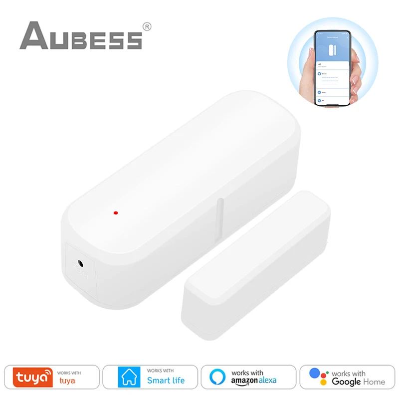 Tuya-Sensor de seguridad WiFi para puerta, detectores abiertos/cerrados, Sensor de ventana, hogar inteligente a través de Google Home, Alexa, SmartLife
