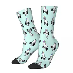 Calcetines con estampado de animales de unicornio para hombre y mujer, medias de verano