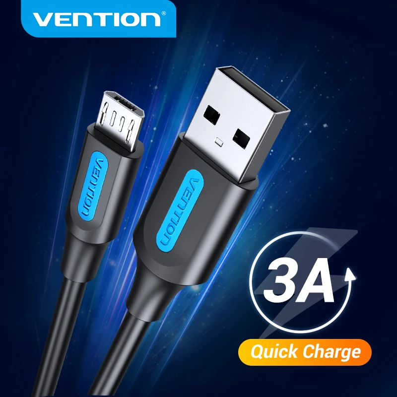 Vention Micro USB Cable 3A Fast Charging USB Data Cord for Samsung S7 S6 Note Xiaomi Huawei HTC Mobile Phone USB Charger Wire