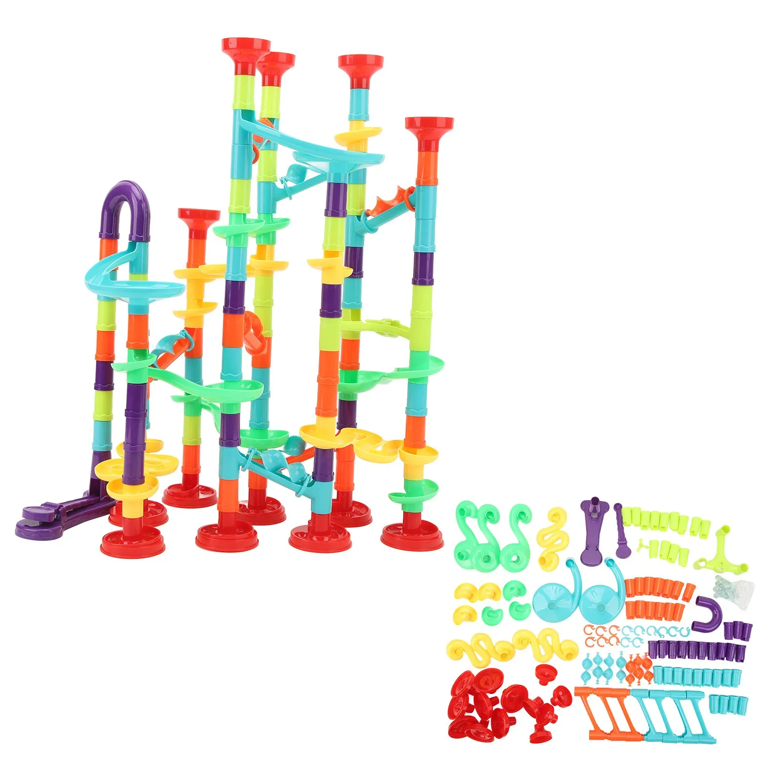142Pcs Marble Maze Game Building Toy for Kid Marble Track Race Set Educational Kids Marble Run Sets Toy Gift for Boy Girl