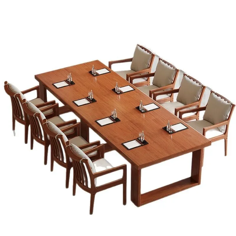 

Solid wood conference table, simple and modern, large, negotiation desk