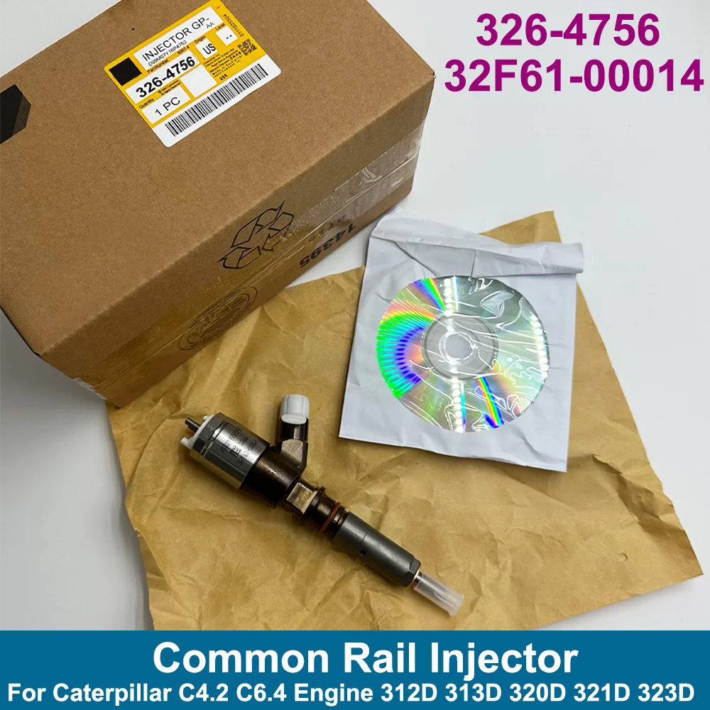 

New Common Rail Fuel Injector 326-4756 3264756 32F61-00014 For Caterpillar Excavator C4.2 C4.6 Engine 312D 313D 320D 321D 323D