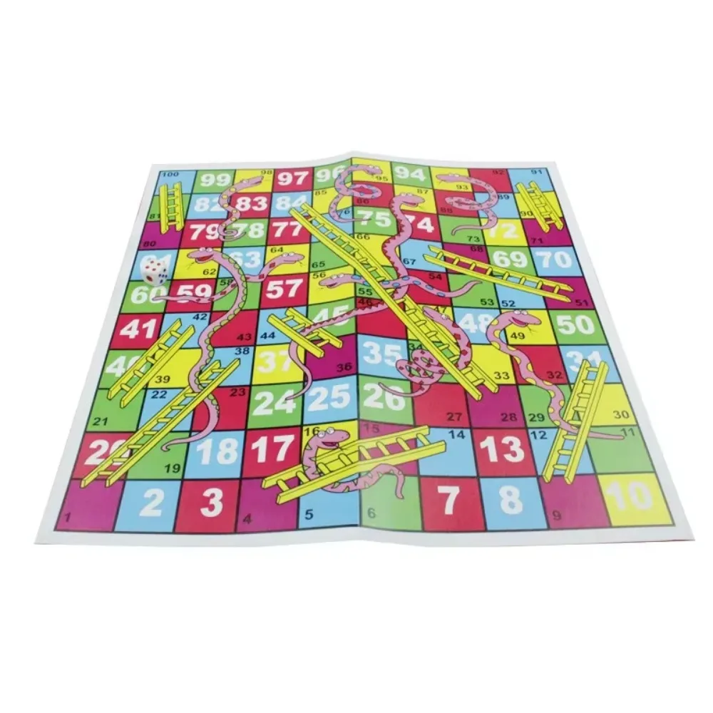Funny Snakes and Ladders Chess Games Educational Foldable Chessboard for Kids Children Toys Board Game for Party Birthday Gifts