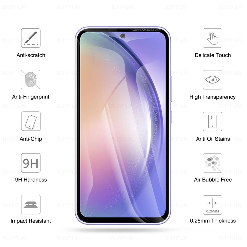 1-3PCS 삼성 갤럭시 A54 A34 A14 5G 화면 보호기, 삼성 갤럭시 A 54 A 34 A 14 5G 완전 밀봉 블랙 엣지 강화 유리