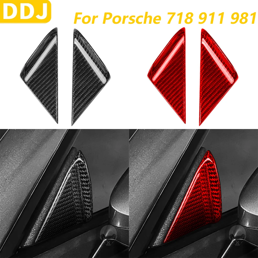 

For Porsche 718 911 981 2012-2019 Real Dry Carbon Fiber Exterior Door A-pillar Spoiler Trim Cover Car Accessories Modification