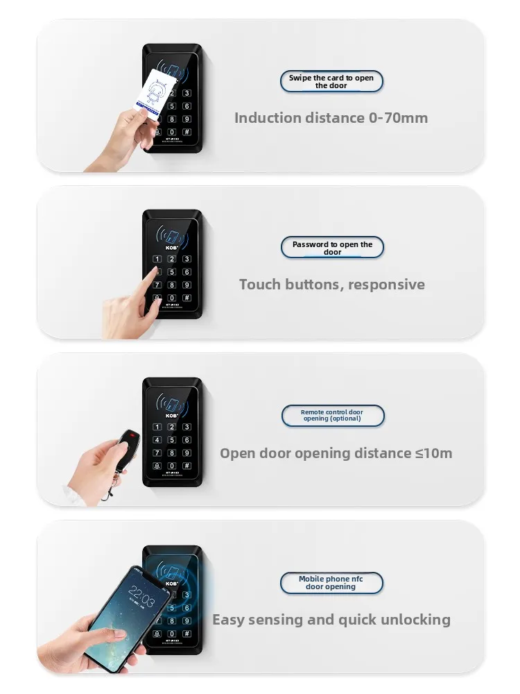 Drahtloses KOB-Zugangskontrollsystem, All-in-One-Gerät, drahtloses Ausweis- und Passwortsperre-Set
