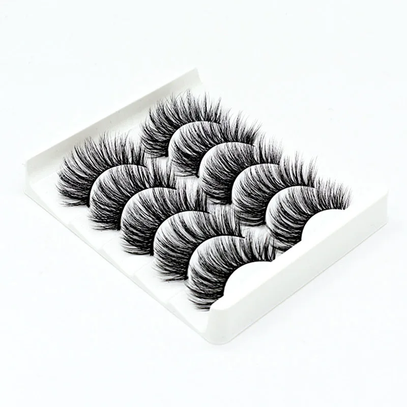 5 Pairs/Box 3D False Eyelashes Natural Lash Extension Fluffy Faux Curly Eyelashes makeup eyelash extension supplies mink lashes