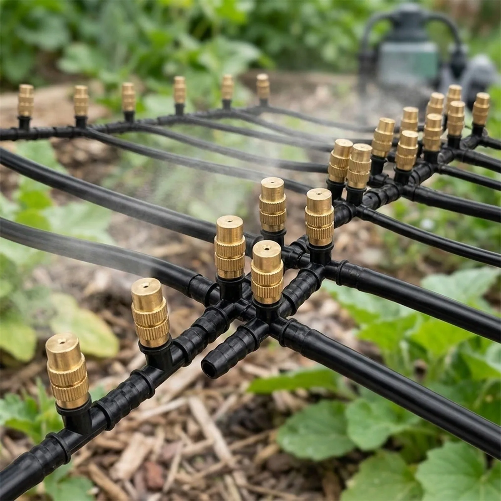 Greenhouse Humidification Spray Nozzles Copper Sprayer Garden Balcony Watering Brass Misting Nozzle Strong Greenhouse