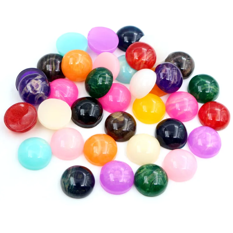 New New New 40pcs/lot 12mm Mix Colors Flat back Resin Cabochons Cameo For Charms Bracelet Necklace