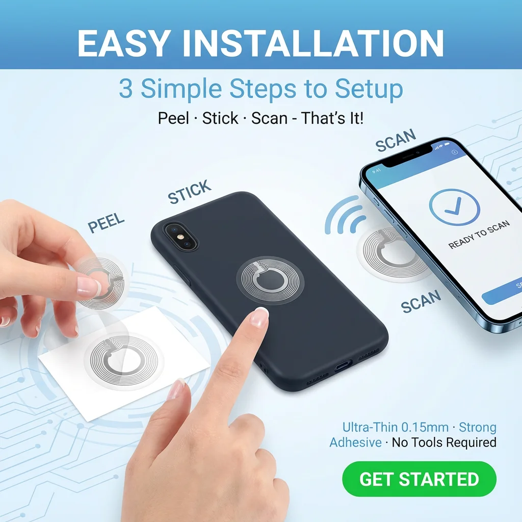 35 مللي متر NTAG213 الرطب جزءا لا يتجزأ من PET NFC العلامة ملصق 13.56 ميجا هرتز ISO14443A تسمية الهاتف المتاحة RFID لاصق التسمية