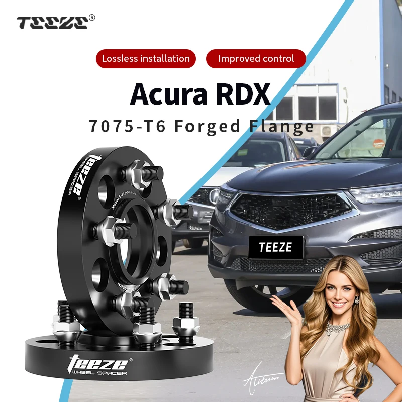 Teeze 2/4 قطعة 5x114.3 CB 64.1 مللي متر M12x1.5 محور مركزي أسود مزورة عجلة فاصل ل Acura RDX شفة Plate15/20/25/30/35 مللي متر #1