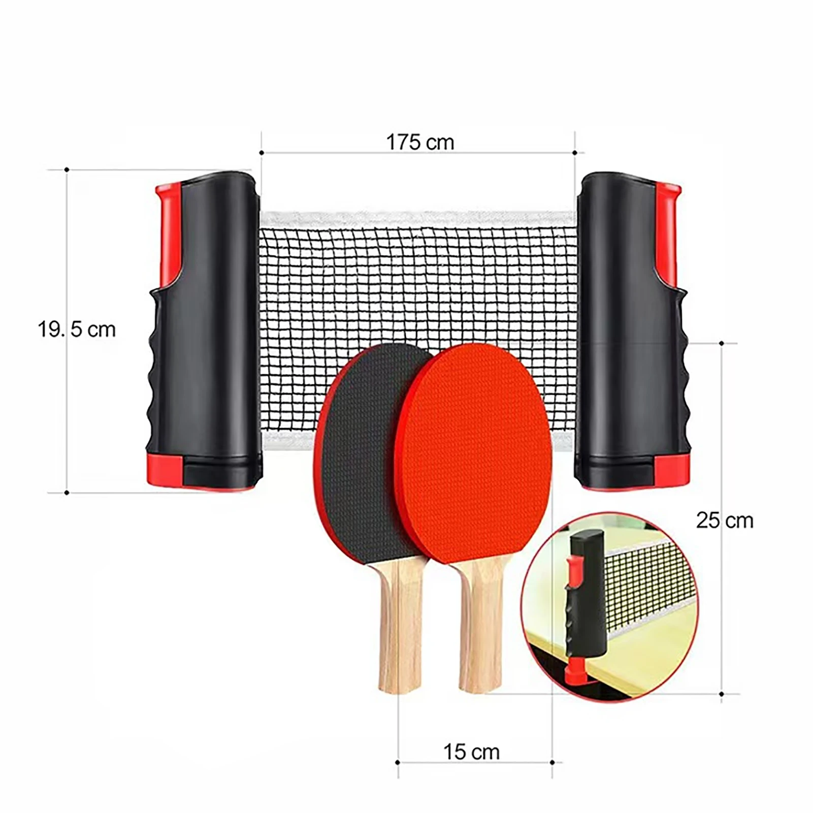 Rak Ping Pong Jaring Tenis Meja Dapat Ditarik dengan Raket Ping-Pong Universal