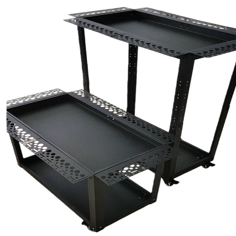 عربة أدوات تخزين إصلاح دنت السيارة قابلة للتعديل في الارتفاع المجهزة بخطافات تتميز بطبقتين من الحركة وعجلات القفل