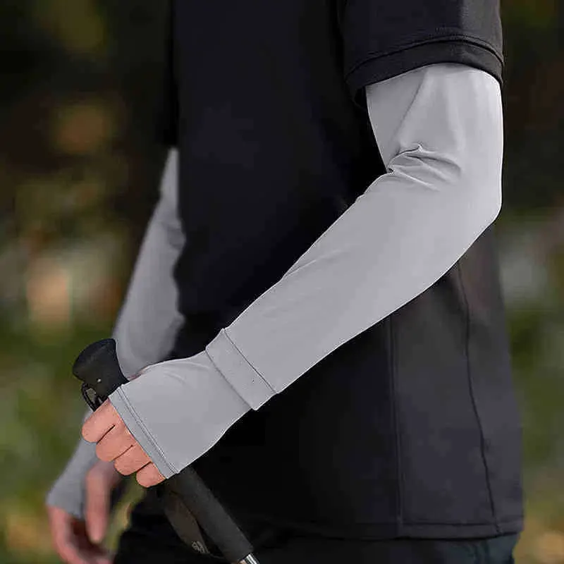 ปลอกแขนพร้อมรูนิ้วหัวแม่มือป้องกันรังสียูวีปลอกแขนระบายความร้อนปลอกแขนฤดูร้อนสําหรับกีฬาการออกกําลังกายขี่จักรยานขับรถ