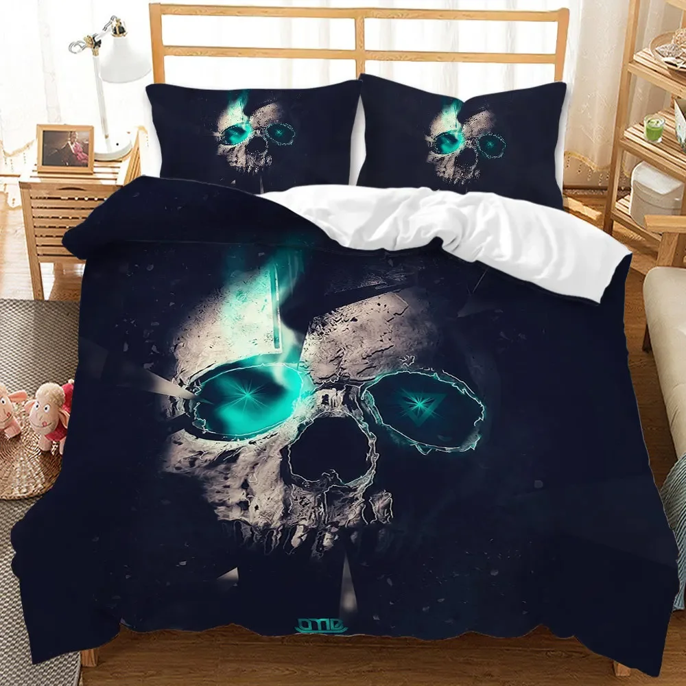

BEST.WENSD Reactive Print Western New Skull Style Happy Halloween Bedding Set Winter Duvet Cover Sets Home Textile Bedclothes S