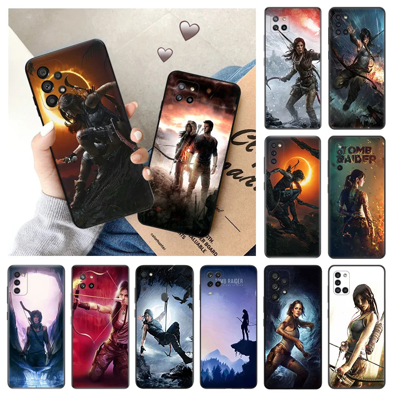 Silicone Phone Cases for Samsung A32 A73 A72 A71 A54 A53 A52 A51 A42 A41 A34 A33 A31 A24 A23 A22 A14 A13 Tomb Raider Lara Croft