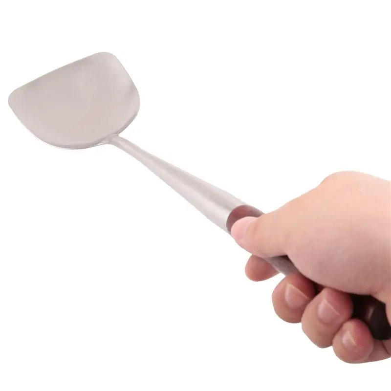 AFOURT-3X Wok Spatula And Ladle,Skimmer Ladle Tool Set, 17Inches Spatula For Wok, 304 Stainless Steel Wok Spatula