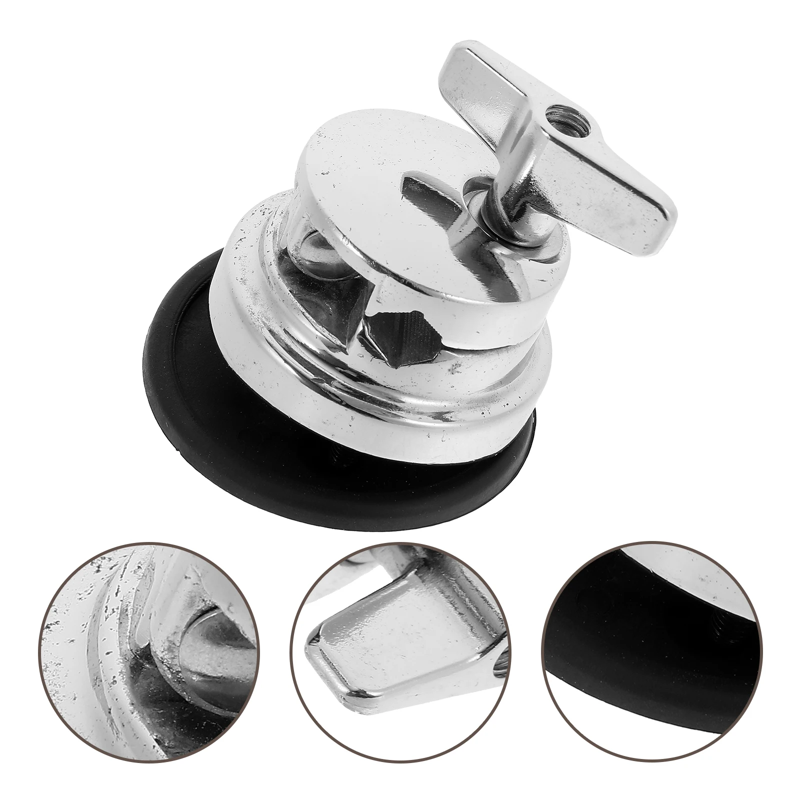 

Drum Saddle Regulator Tom Kit Mount Base Floor Leg Holder Bracket Silver Plated Iron