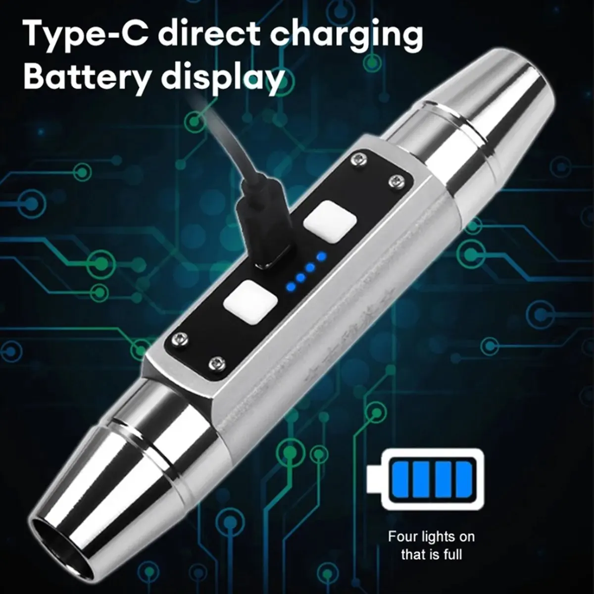 689~FlashDouble Head Jade Flashlight 6 Light Source USB Direct Charging Identification Jewelry Jade Fluorescent Lamp, Black