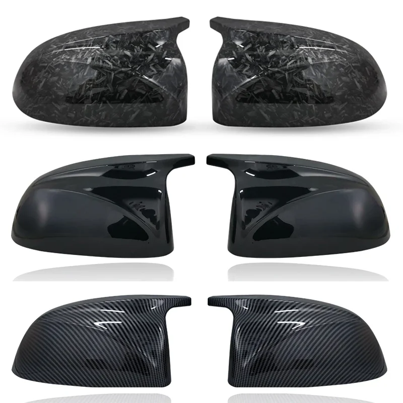 Carbon Fiber Car Rear View Door Wing Side Mirror Cover Caps Shell Case for BMW x3 G01 x4 G02 x5 G05 2018-22 Black M3 Style view 3