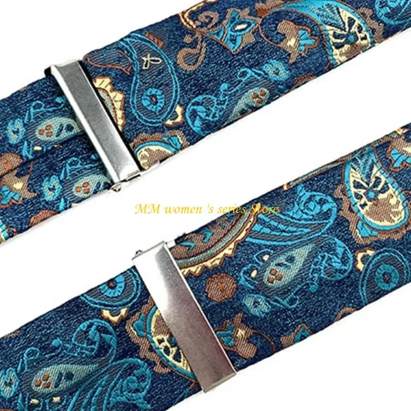 Q39Cメンズワークサスペンダー調整可能な6クリップの快適なブレースY型のヤキ