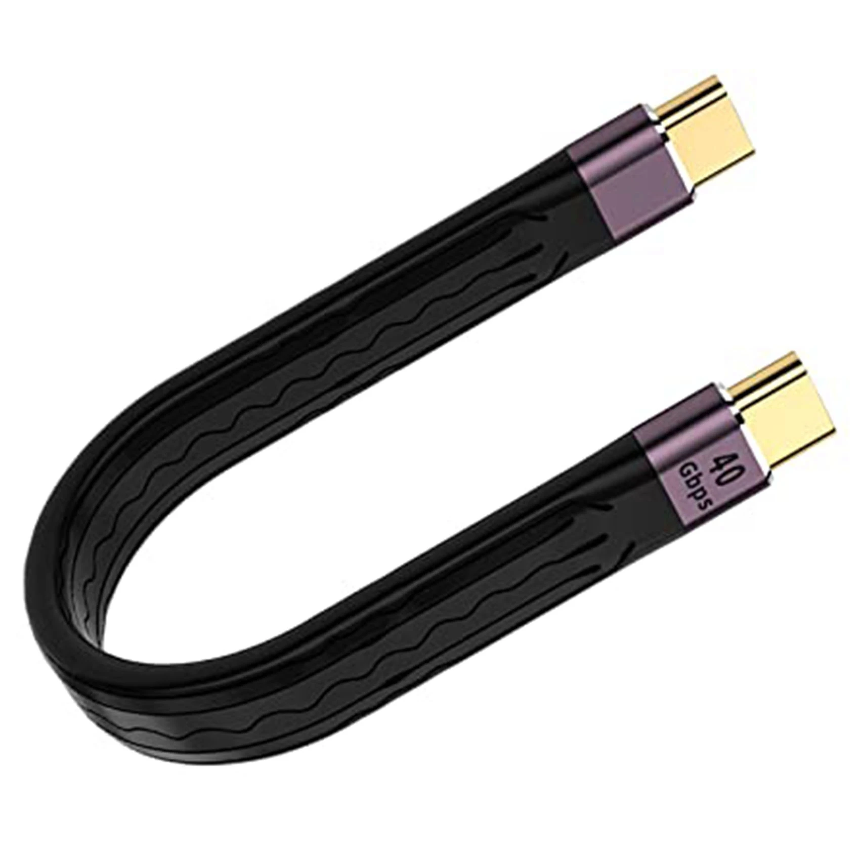 Fast Charging Data Cable 40GB Double-Ended Flexible Ultra-Short Cable, C Short Cable USB C Male to USB C Male FPC Design