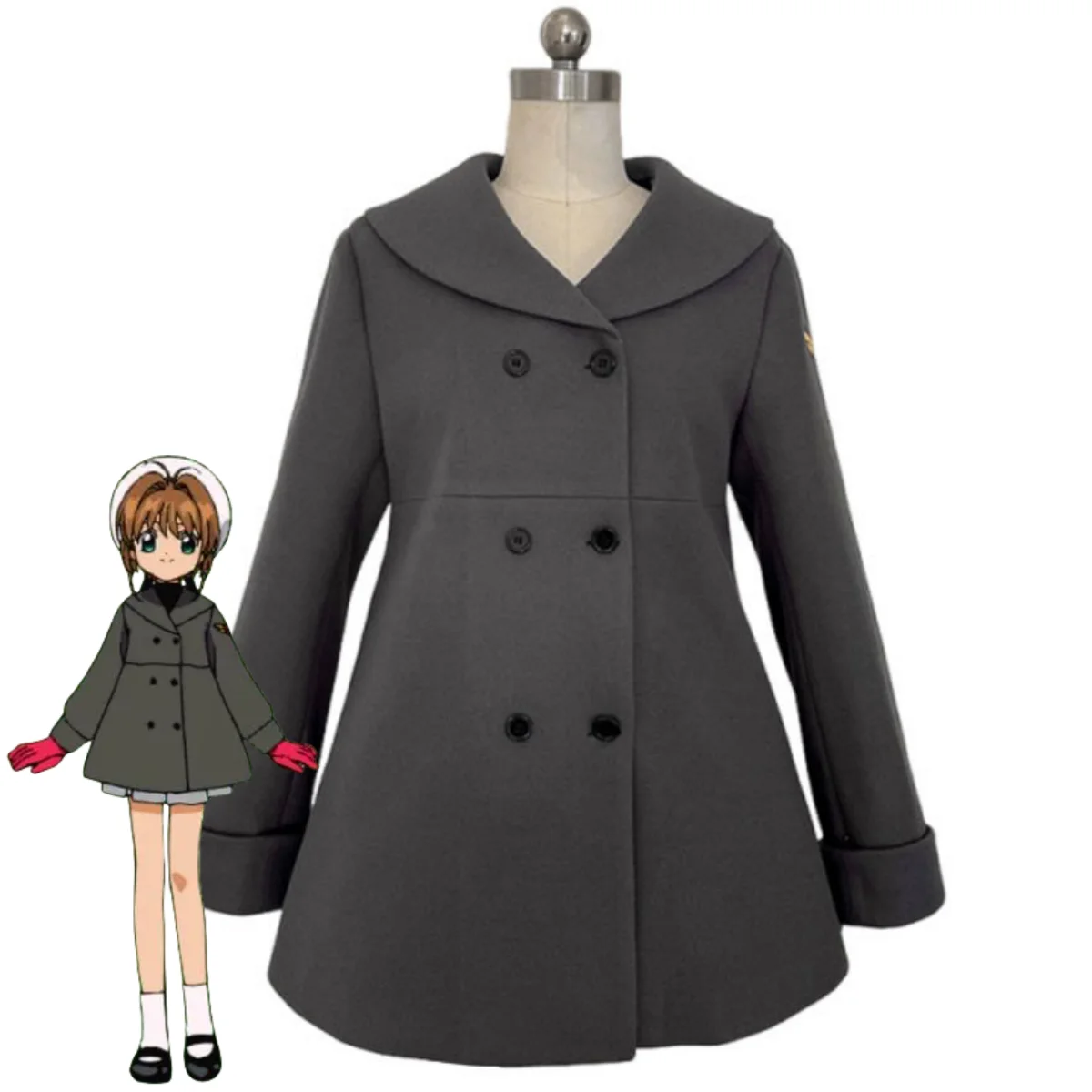 Anime Cardcaptor Sakura Card Captor Kinomoto Sakura Li Syaoran Cosplay Costume Winter Woolen Overcoat Coat Man Woman Cute Suit