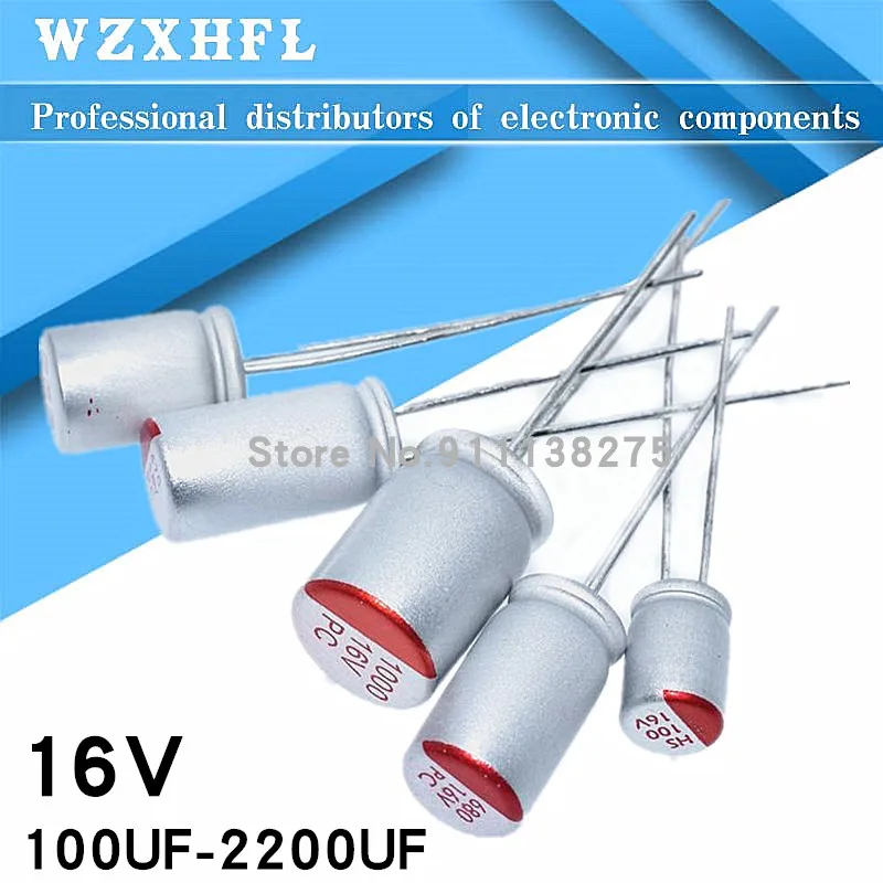 10Pcs DIP Solid Electrolytic Capacitor 16V 100UF 150UF 220UF 270UF 330UF 470UF 560UF 680UF 820UF 1000UF 1500UF 2200UF