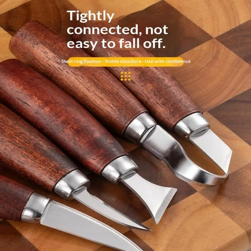 

5 шт., набор долот, ножей для резьбы по дереву, деревообрабатывающий резак, ручной инструмент для DIY, резьба по дереву, пилинг