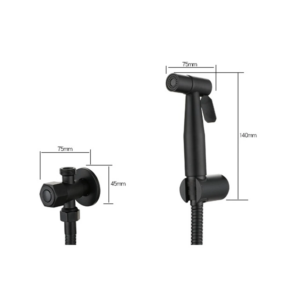 A93Z Black Toilet Bidet Set Wall Shower Bathroom Accessories Bidet Spray Head Washing Clean Toilet