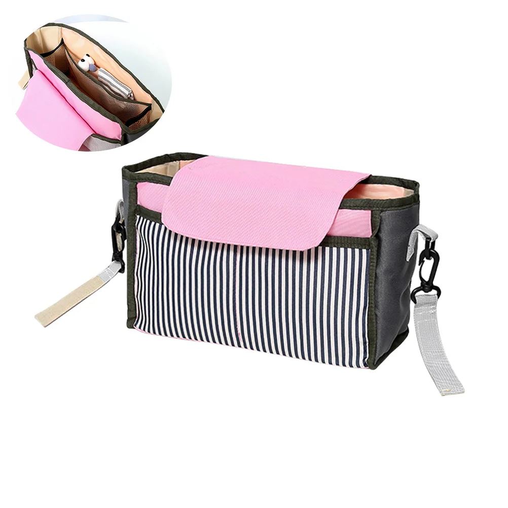 

Baby Stroller Organizer Bag Large Capacity Waterproof Hanging Storage Bag for Diapers Milk Bottles Cup Holder Pocket
