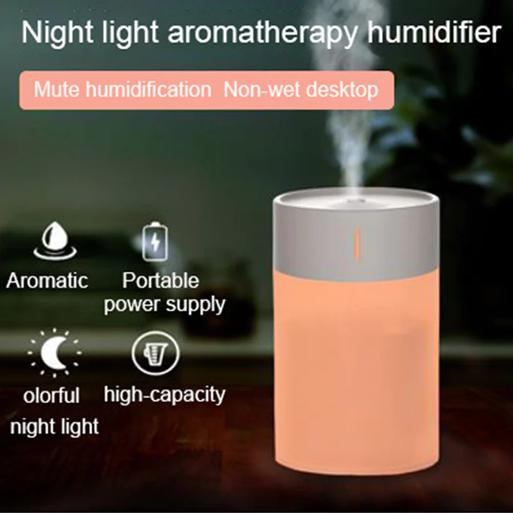 Usb Ultrasone Luchtbevochtiger 260Ml Led Lamp Mini Essentiële Olie Diffuser Auto Luchtreiniger Aroma Anion Mist Maker Met Romantische licht