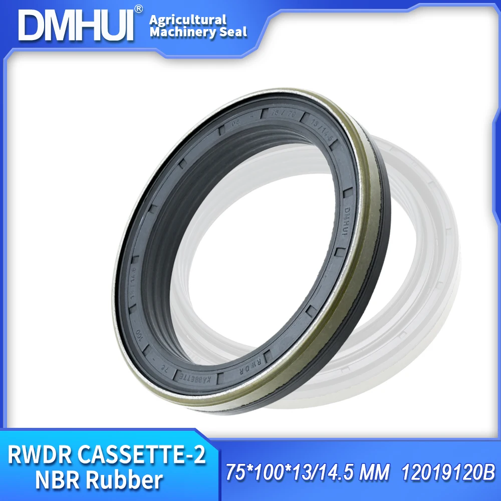 DMHUI 12019120B Wheel Hub Sealing Ring 75*100*13/14.5mm RWDR CASSETTE-2 Type NBR Rubber Tractor Axles Shaft 0734319723 Oil Seal