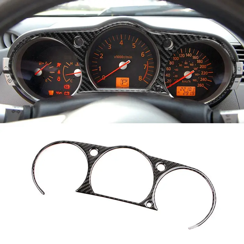Soft Carbon Fiber Car Interior Accessories Speedometer Frame Trim For Nissan 350Z 2003 2004 2005 2006 2007 2008 2009