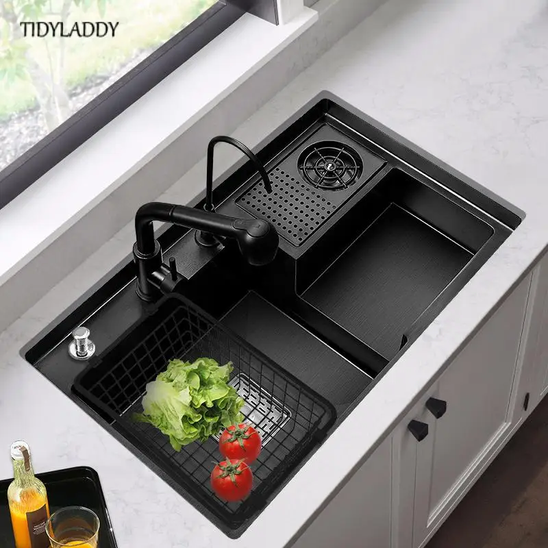 

Stainless Steel Kitchen Sink Vegetable Wash Basin High Pressure Cup Washer Coffee Shop Wine Bar Sink Kitchen Accessorie