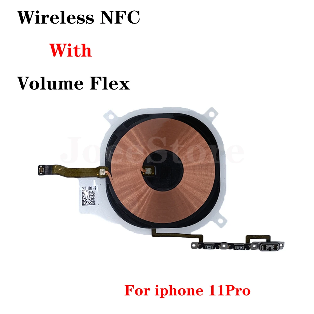 JoeeStore Wireless Charging Receiver Coil NFC With Volume Flex Cable For iPhone 8 8Plus X XS XR Max Charger Panel Replace Parts