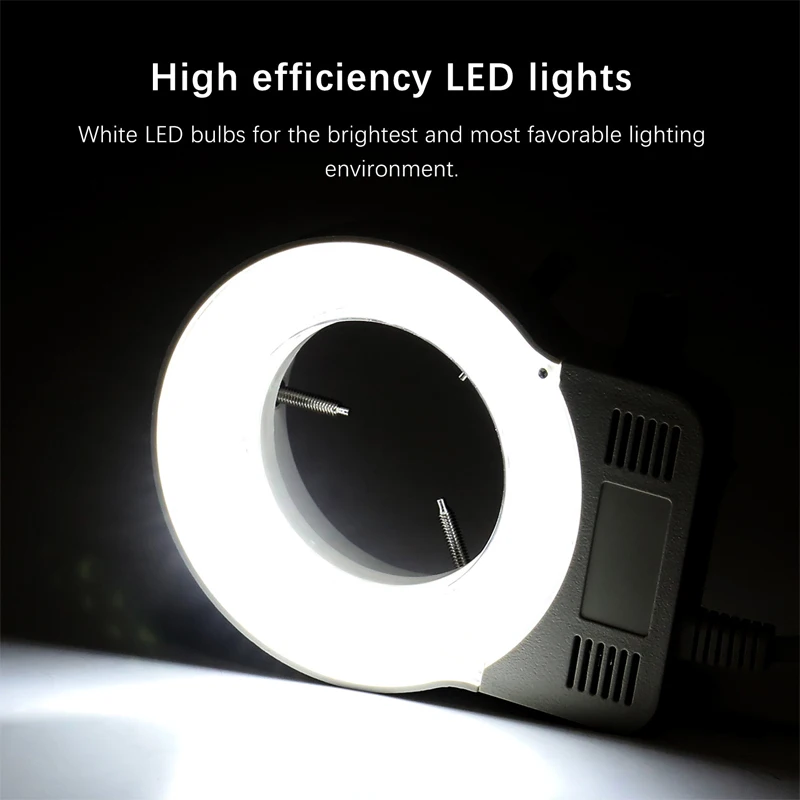 Anillo de luz LED con salida USB, lámpara iluminadora ajustable DC 5V sin sombras para microscopio estéreo Industrial, Cámara Industrial