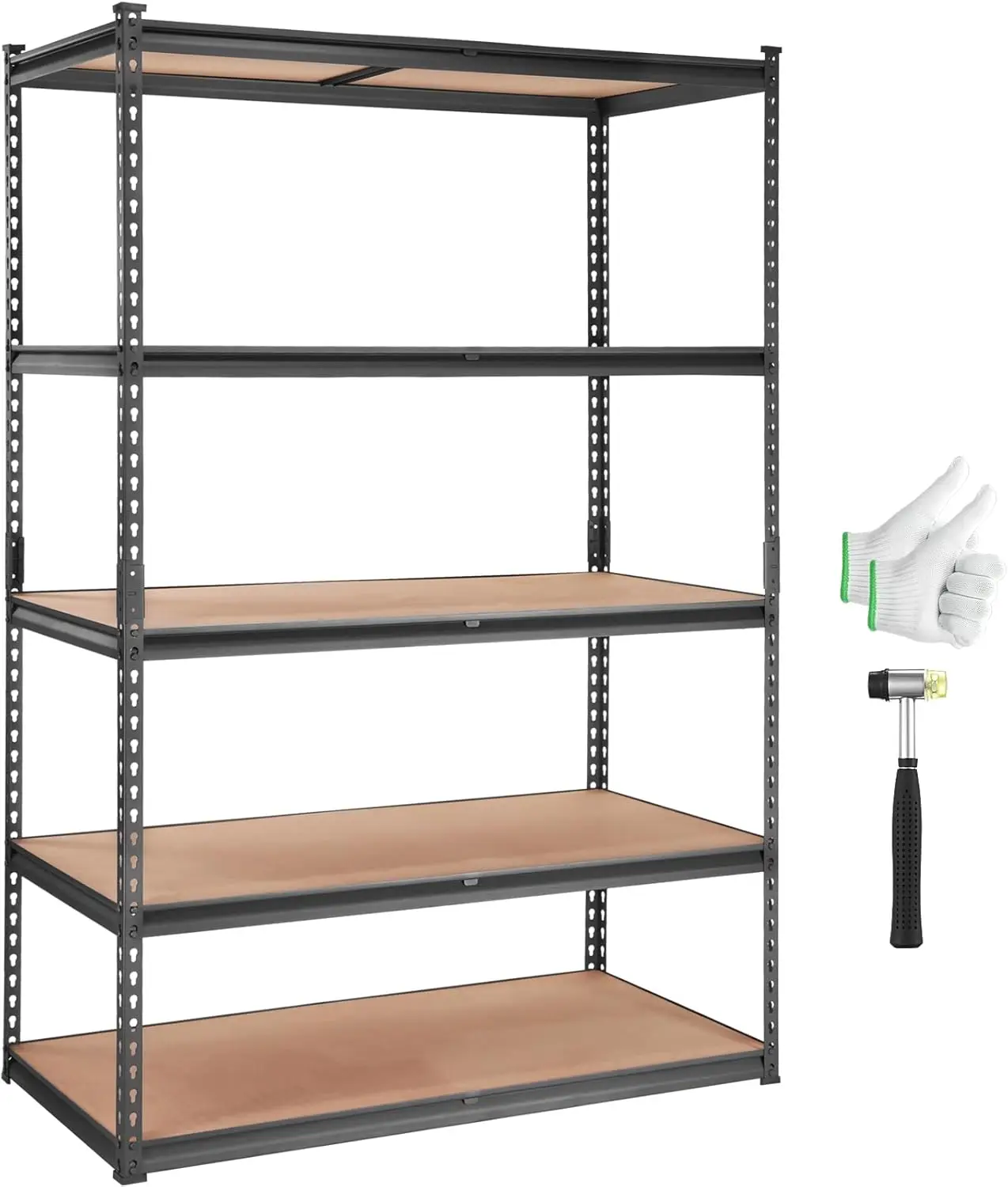 Storage Shelving Unit, 5-Tier Adjustable, 2000 lbs Capacity, Heavy Duty Garage Shelves Metal Organizer Utility Rack, Black