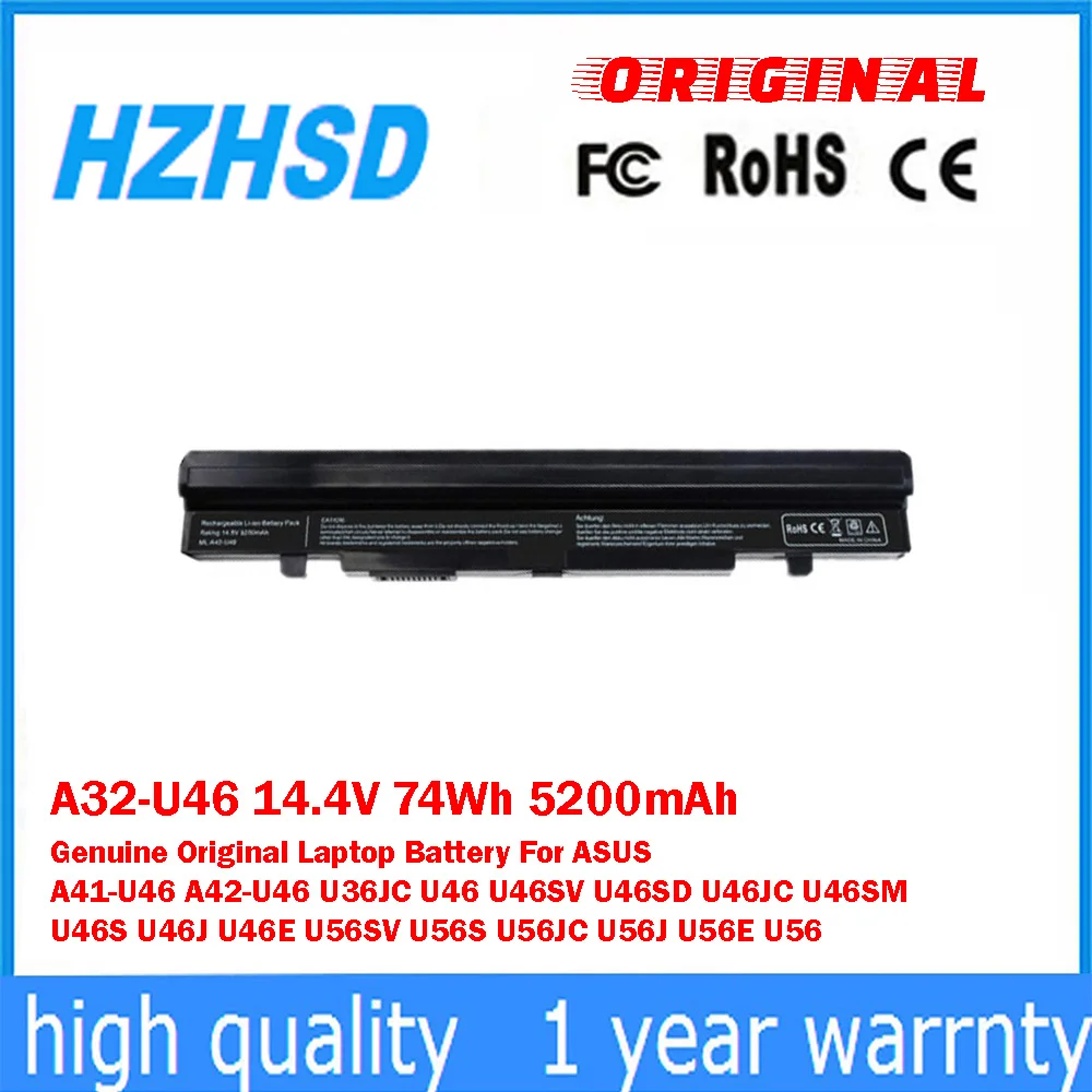 

A32-U46 14,4 В 74 Втч 5200 мАч Аккумулятор для ноутбука ASUS A41-U46 A42-U46 U36JC U46 U46SV U46SD U46JC U46SM U46S U46J U46E U56SV U56S
