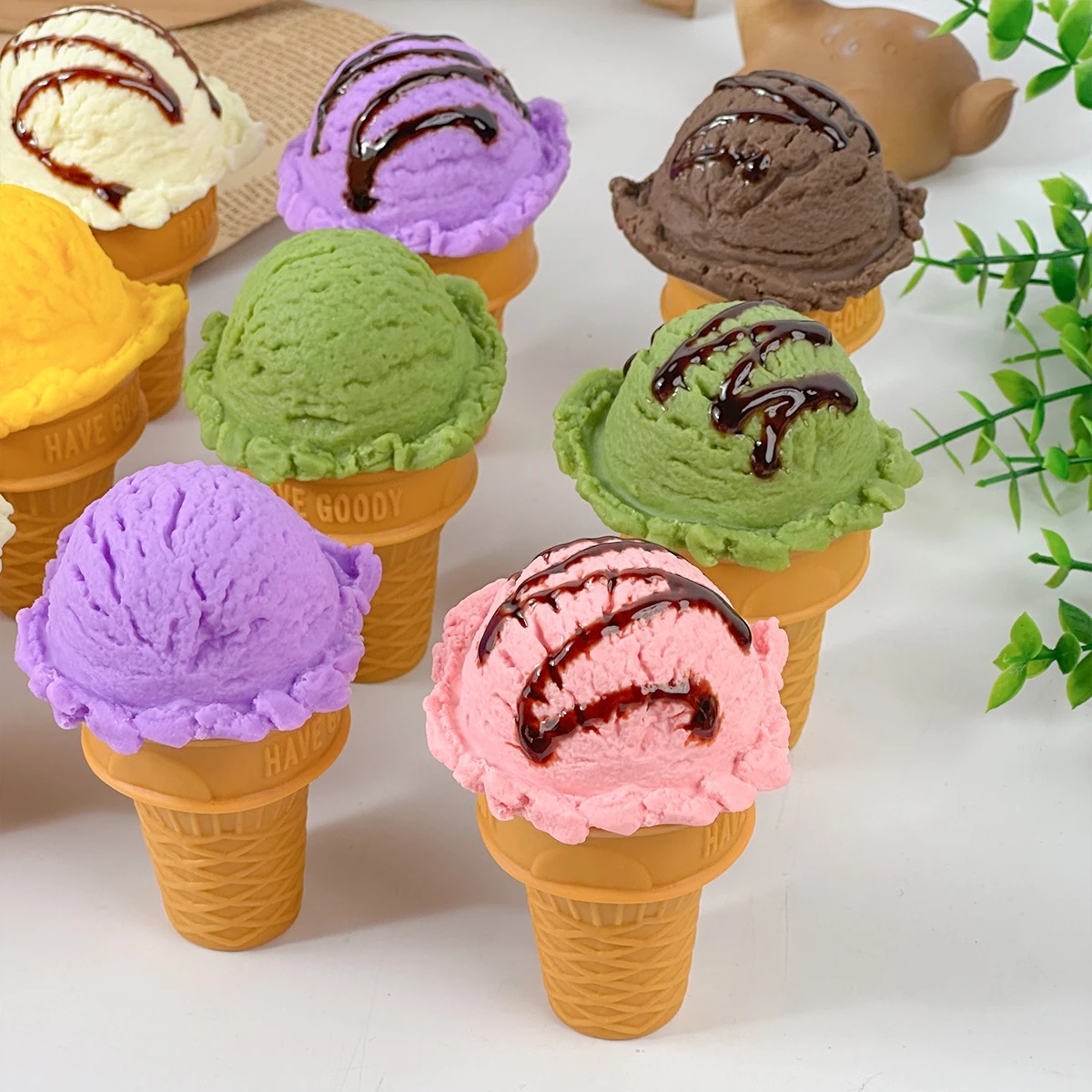

3 шт. 15 см реалистичные имитационные модели рожков мороженого из ПВХ, искусственные декоративные модели еды, реквизит для демонстрации десертов, модели для фотосъемки