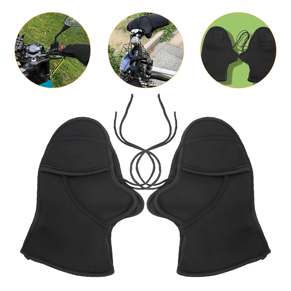 

Warm Handbar Mitts Waterproof Gloves for Motorcycle Electric Scooter Polybutadiene Rubber Durable Winter Unisex Handle