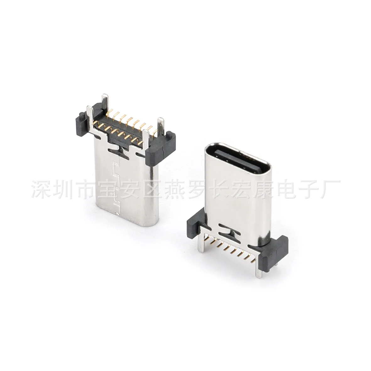 For type-c female seat 16pin raised type, single row SMT column, four-pin plug board, 4.3mm height
