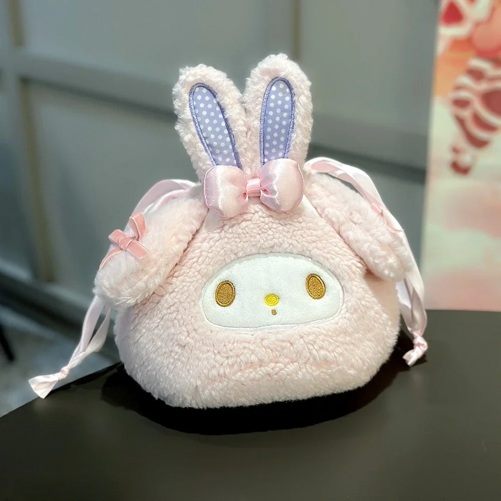 카와이 일본식 드로스트링 백 마이 멜로디 러블리 플러시 백 화장품 보관 가방 여행용 보관 가방 동전 지갑
