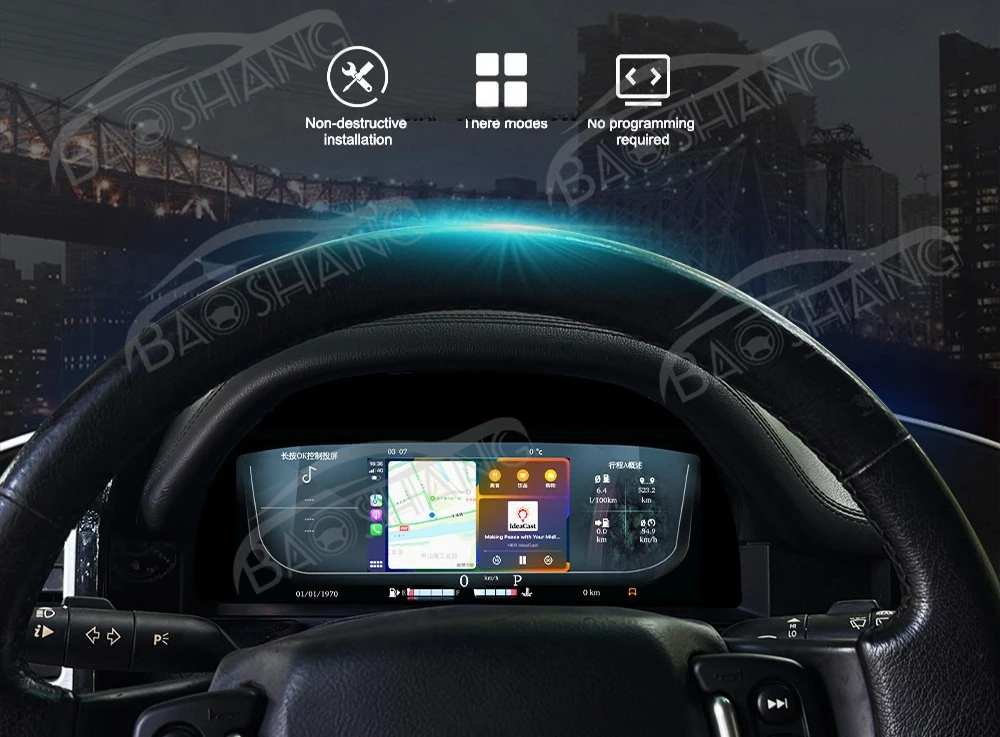 Upgrade 12,3 Zoll Linux System Tacho Panel Digital Instrument Cluster für V8 2002-2012 mit Carplay