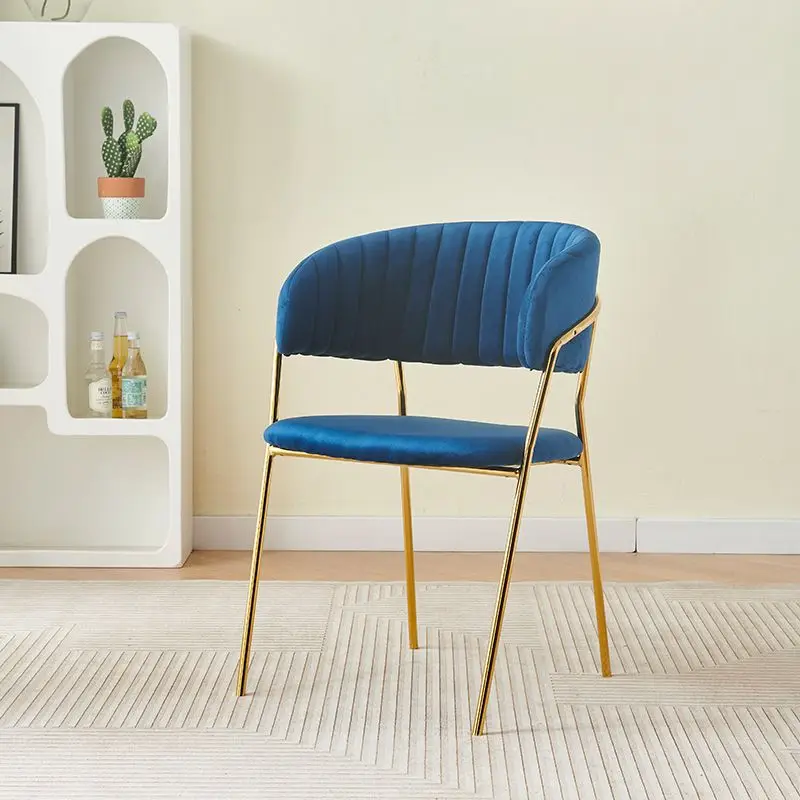 Contemporary Design Modern Minimalist Velvet Dining Chair Metal Legs Colorful Luxury Home School Hotel Restaurant Use Park Table