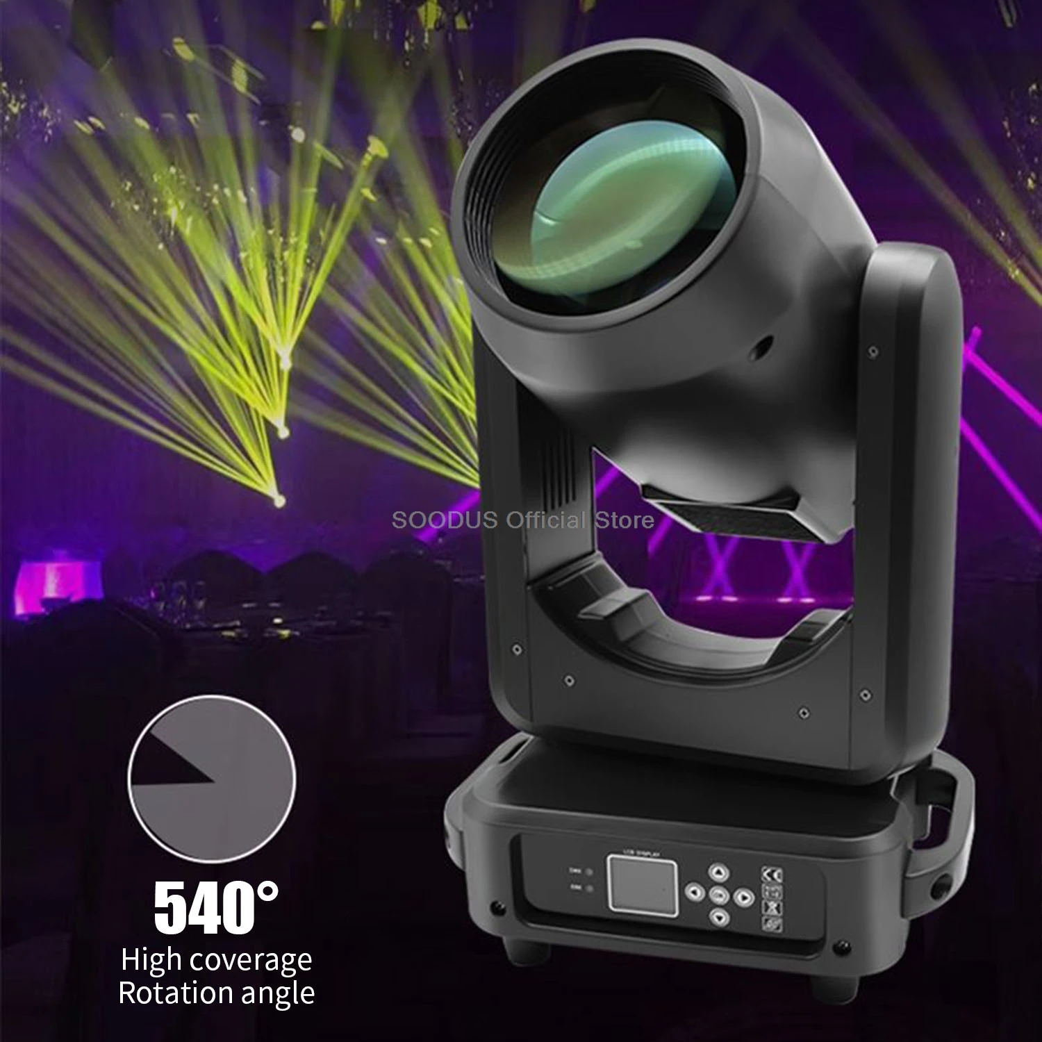 260W/295W Moving Head Stage Lights Rotating Lights Audience Atmosphere Strobe Disco LED Light DMX Controlled Wedding DJ Party