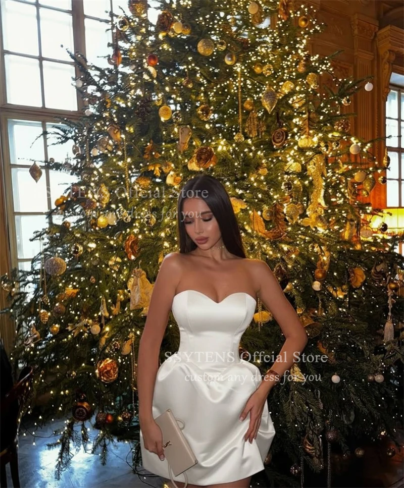 SSYTENS Sweetheart A-Line Sexy Mini vestidos de graduación satén de seda vestidos de noche cortos robe de soirée vestidos de cóctel vestidos de fiesta