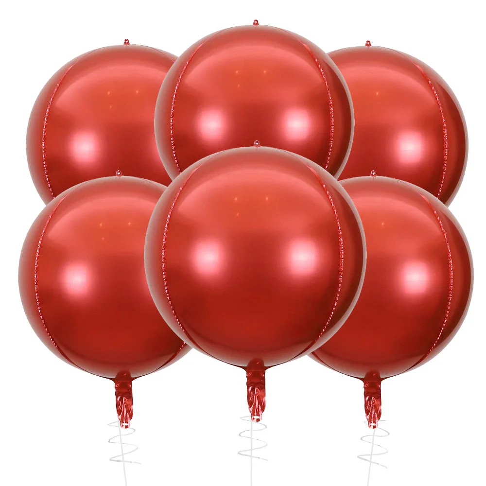 

6Pcs 22 Inch 4D Foil Helium Balloons Pure Shiny Air Globos for Wedding Birthday Party Baby Shower Valentine's Day Decorations